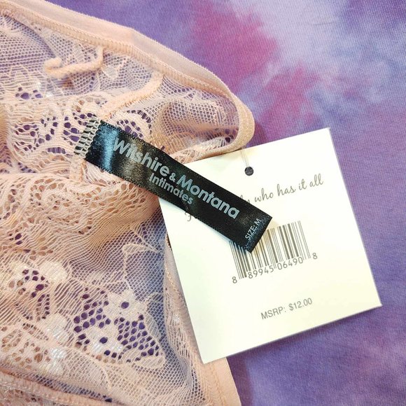 NWT Peach Corset Topped Lace Booty Short Cheeky Panties: M - Picture 4 of 5